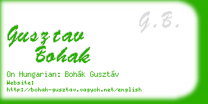 gusztav bohak business card