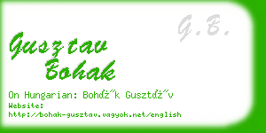 gusztav bohak business card